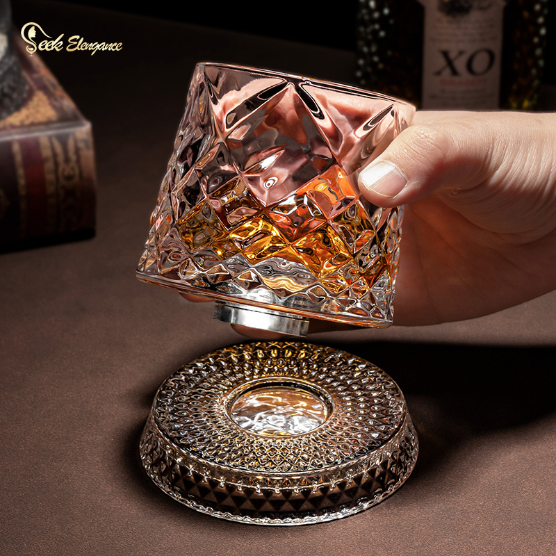 网红同款麦卡伦可旋转威士忌水晶玻璃杯创意高颜值高端洋酒品鉴杯