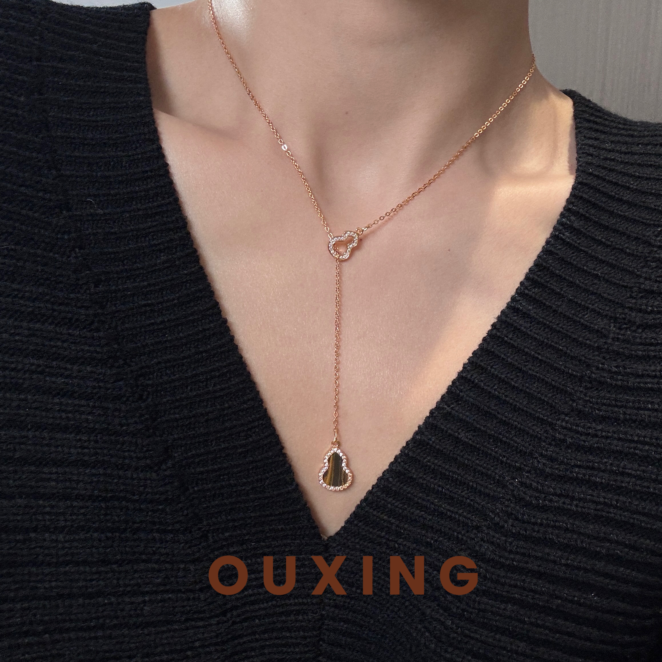 铜合金项链 [金葫流苏]轻奢气质百搭小众金色精致坠链