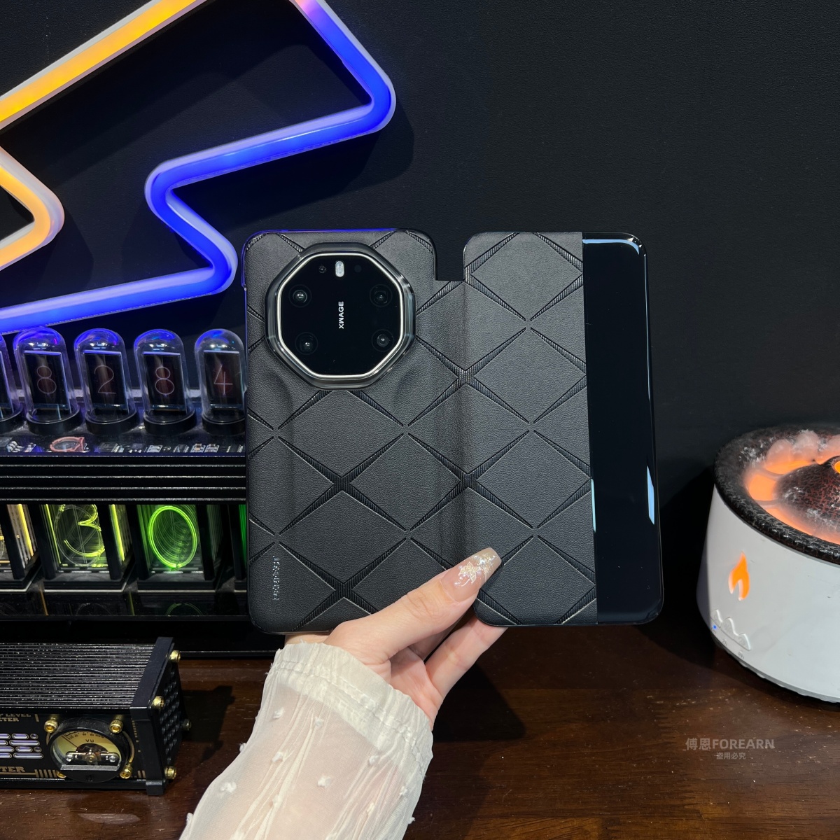 适用于华为mate80rs非凡大师手机壳磁吸翻盖真皮保护套皮套mate80