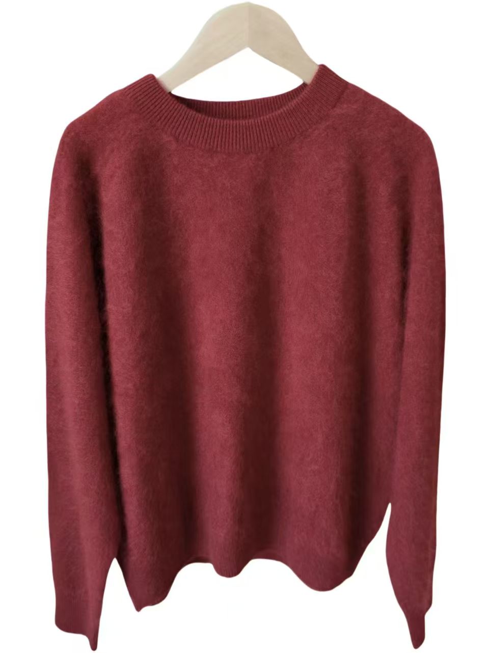 100%羊绒衫拉绒无缝一体休闲百搭厚款