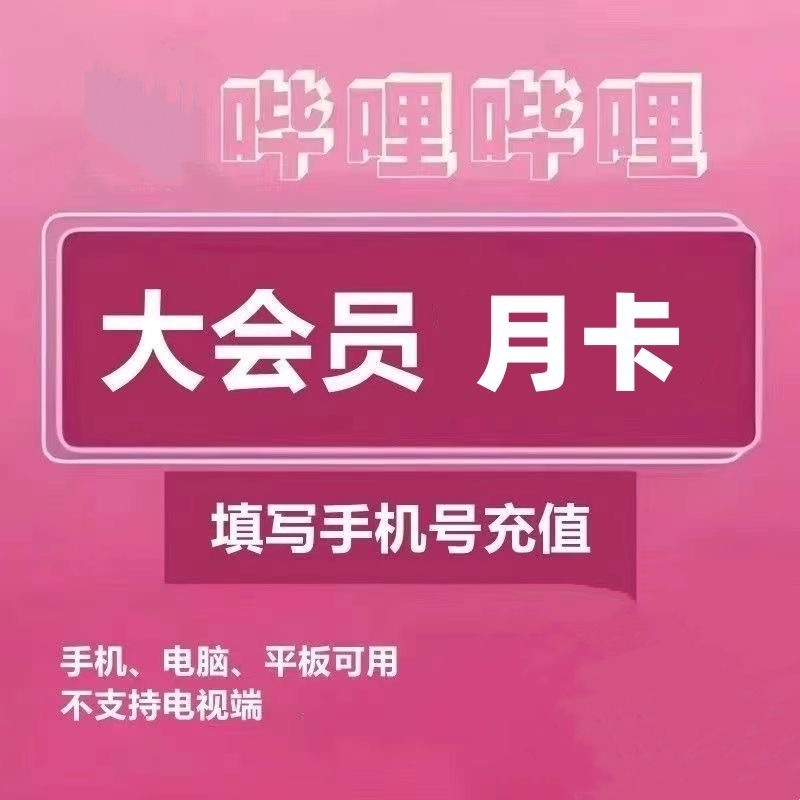 【直充到账】哔哩哔哩大会员月卡季卡/超级大会员月卡bilibili