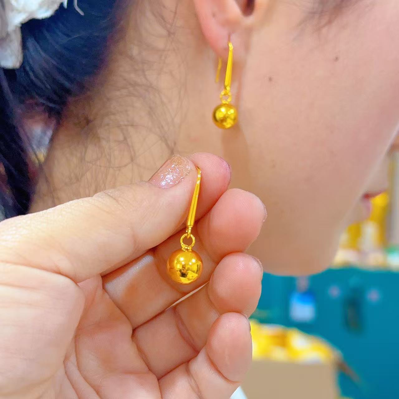 铜合金耳饰 铜合金风民族风女亮面耳环时尚 09221 ئالتۇن پاسۇن