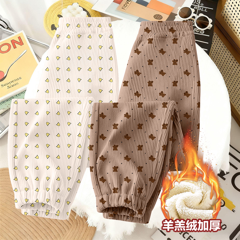 秋季儿童新款运动裤灯芯绒休闲裤童裤卫裤男女童宽松韩版束脚裤潮