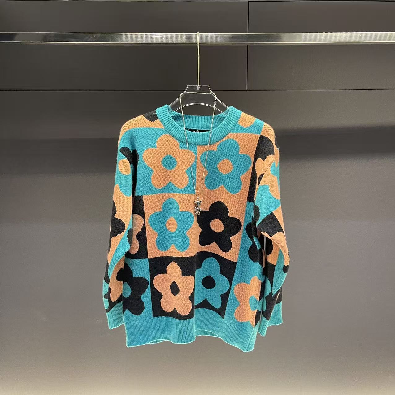 2025秋季新品潮流套头毛衣新款上衣韩版宽松休闲小个子针织衫