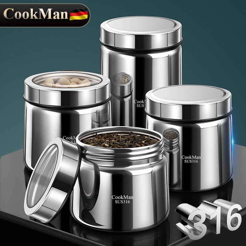 316不锈钢茶叶罐精品高档茶叶储存罐密封防潮家用便携散茶收纳罐