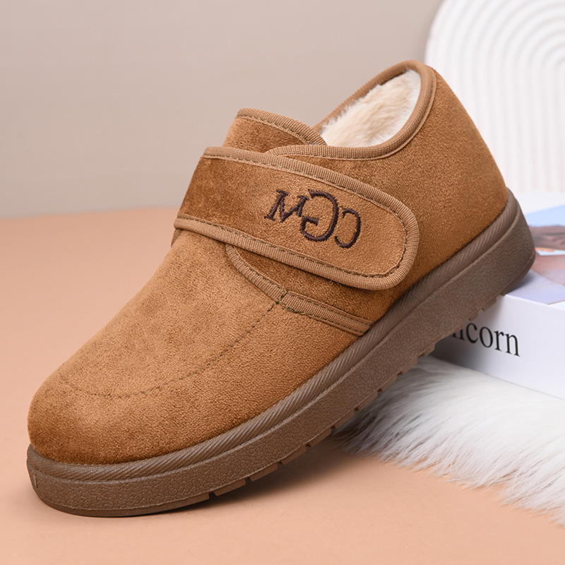 2025冬季新款魔术贴勃肯鞋加绒加厚爆款厚底防滑女款东北大棉鞋