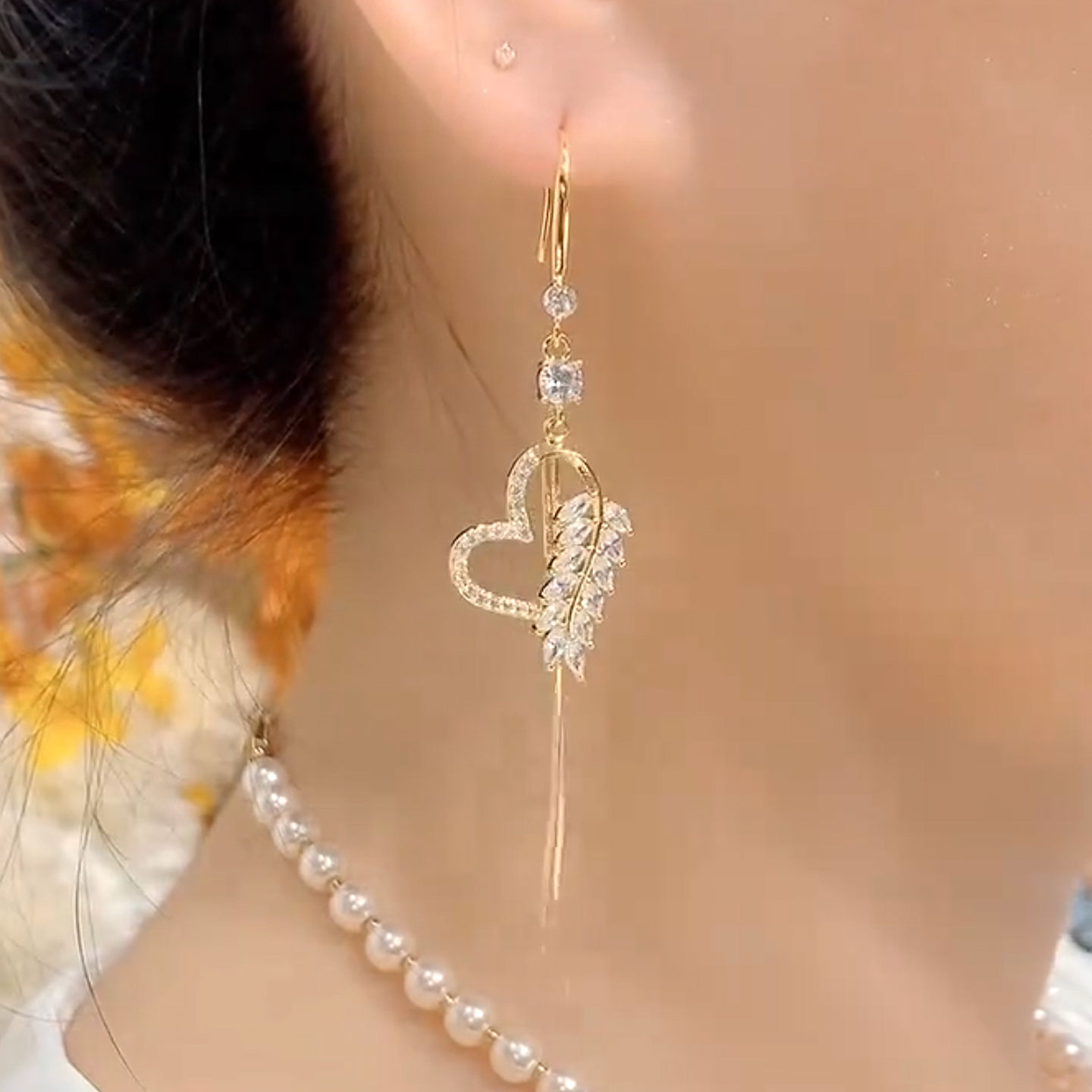 铜合金耳饰 日韩轻奢波西米亚流苏耳环气质百搭简约爱心树叶耳饰