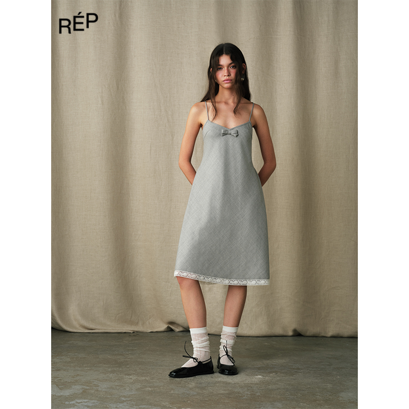 REP-MARCHEN设计师品牌锡器灰灰境吊带裙 25FW新款