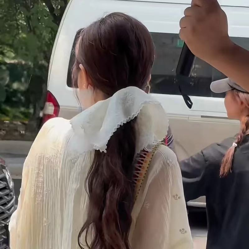 日韩女甜美风发圈百搭雪纺甜美复古发绳缎面温柔仙气A421