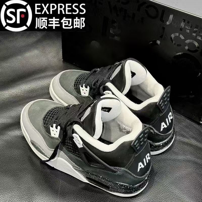 aj4恐惧潮牌高帮篮球鞋男女款2025秋季新款百搭男鞋休闲运动板鞋