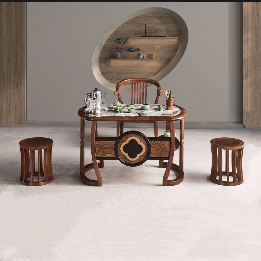 1.1米国潮风新中式迷你阳台茶桌功夫茶套装办公家用茶台泡茶桌