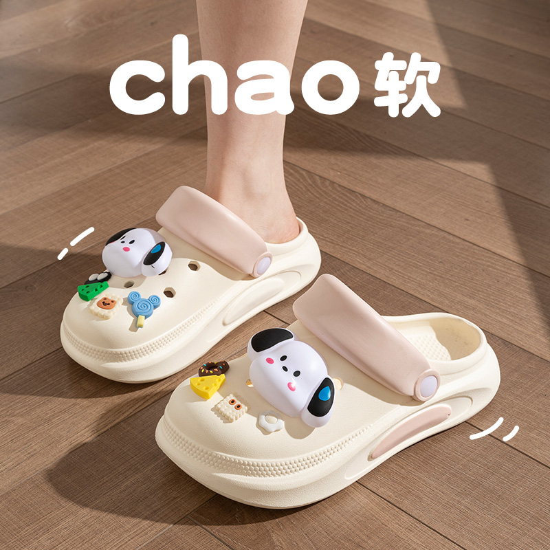艾友妮儿童洞洞鞋女童2025新款夏季外穿舒适厚底防滑亲子凉拖鞋女