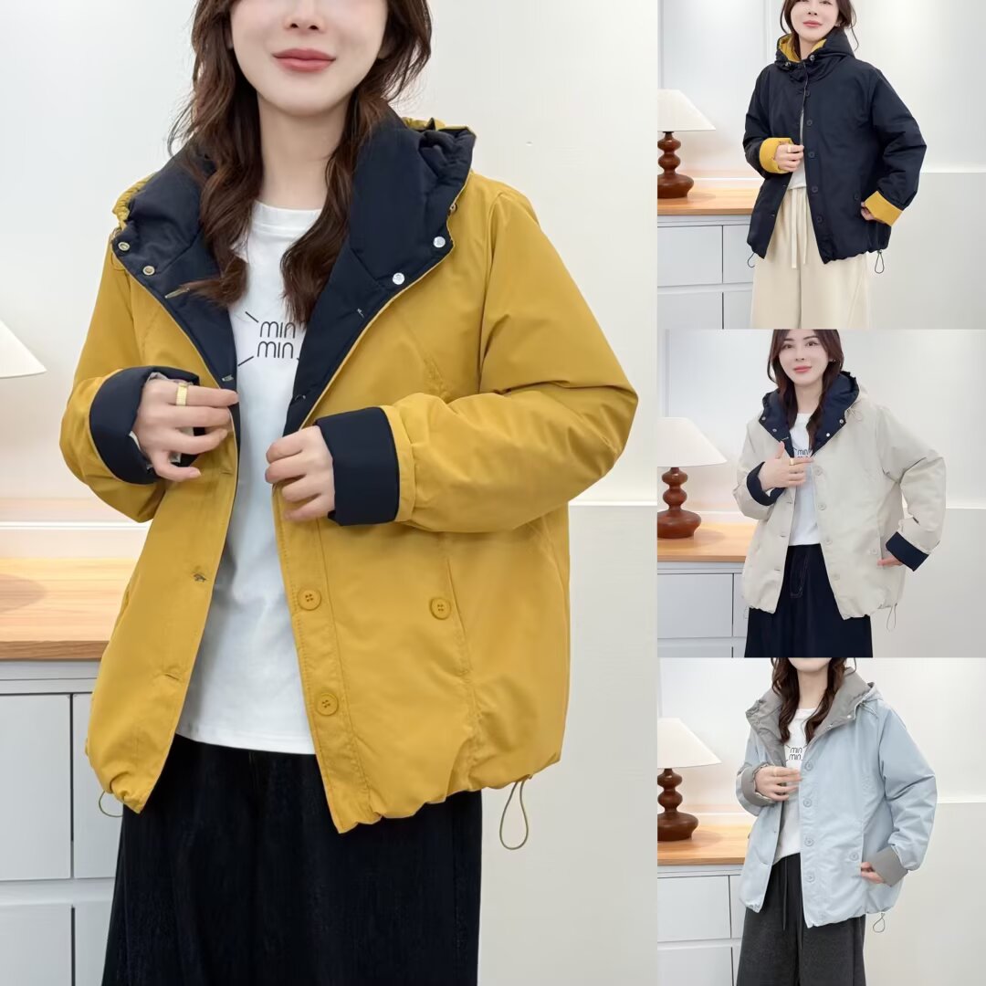 冬季大码女装韩系加绒加厚连帽棉服胖mm时尚休闲百搭宽松保暖棉衣