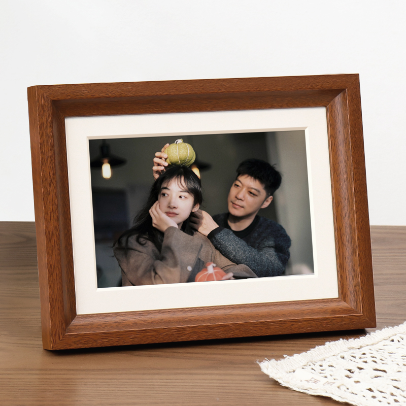 实木相框摆台洗照片高级感6寸7寸8寸桌面相框摆台简约实木相框