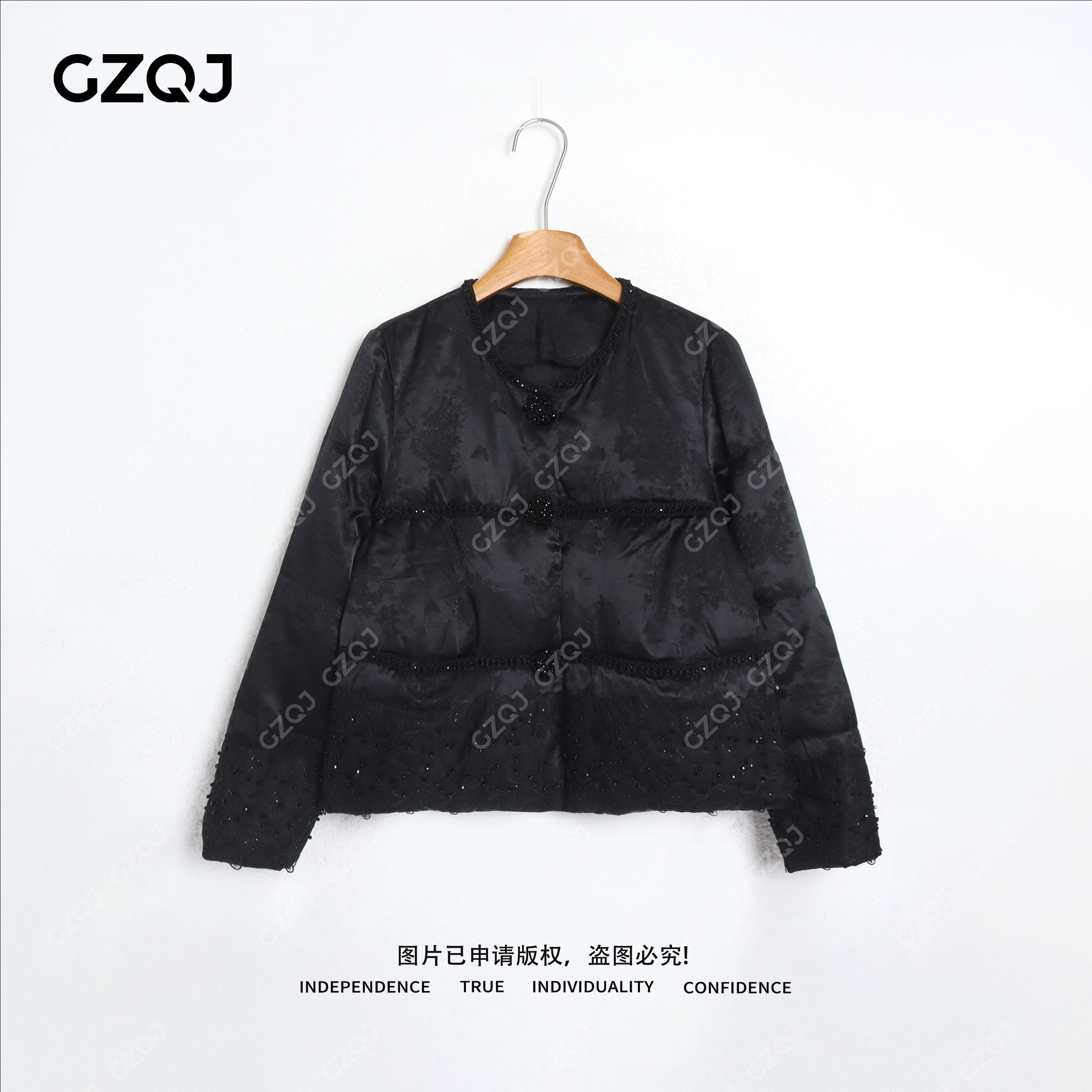 老琴私服【暗夜花叙】90白鹅绒植物花卉国风羽绒服外套女冬新款9200