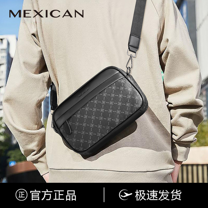 稻草人潮牌男士斜挎包轻便小巧外出便携包邮差单肩小挎包通勤男包