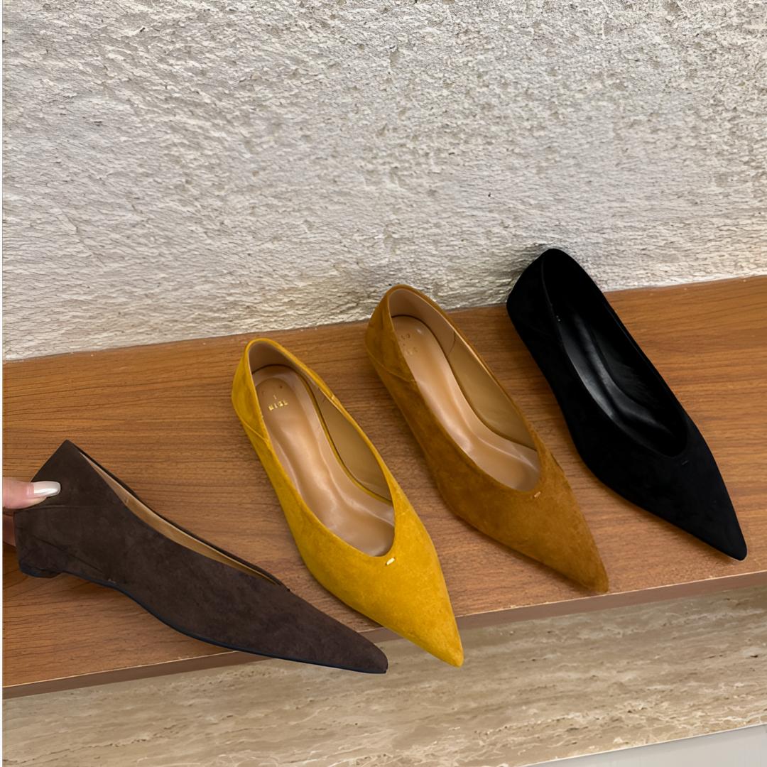 2025新款尖头韩系极简风复古小单鞋～浅口通勤百搭低跟女鞋