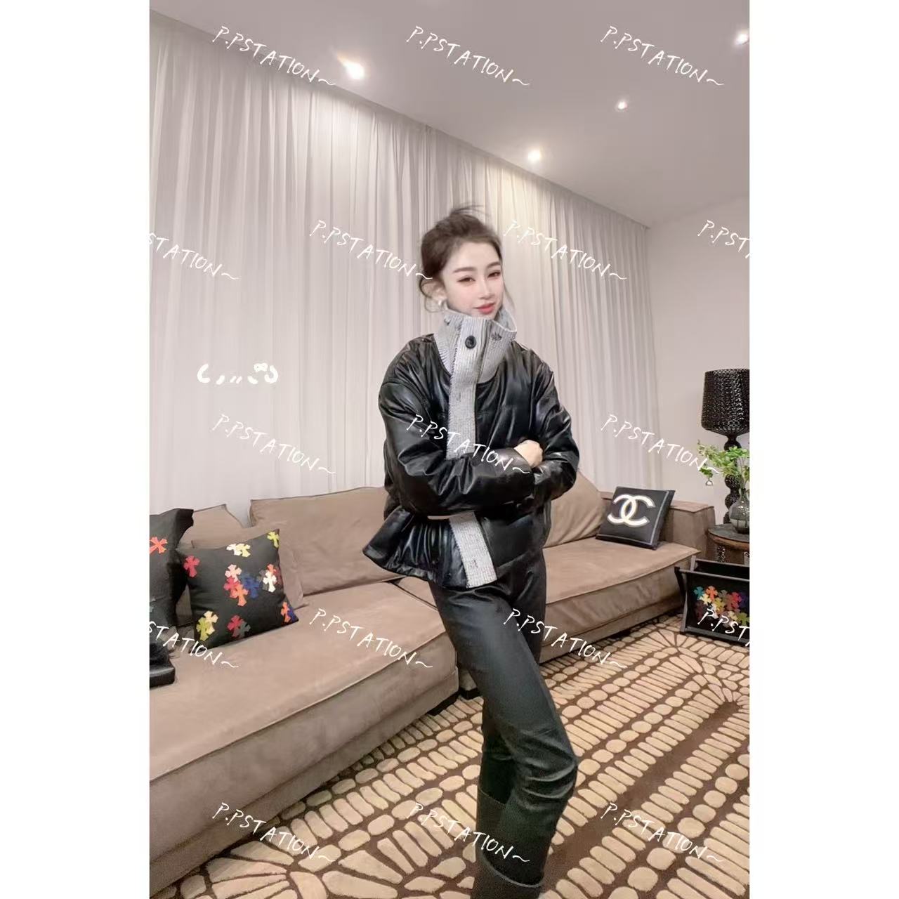 PP 2025 | 海穗 秋冬暖系风绵羊皮针织领洋气鹅绒服58363