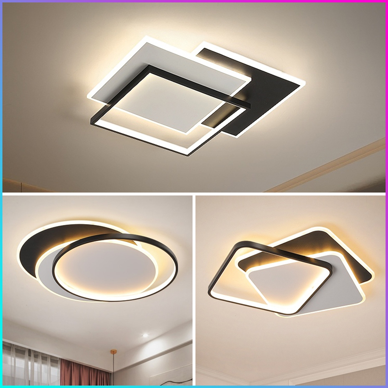 卧室灯现代简约主卧吸顶灯2025年新款网红创意大气方形房间客厅灯