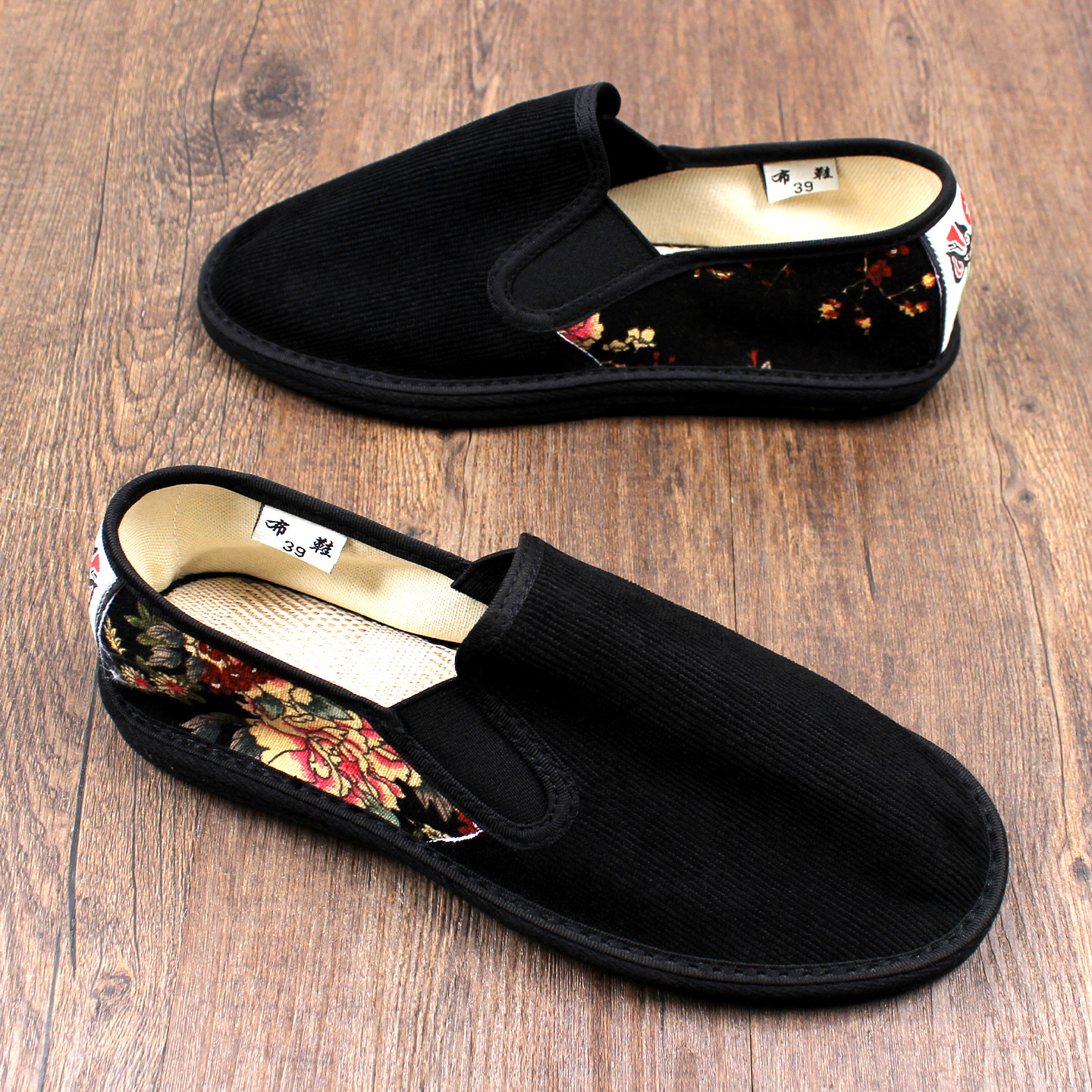 夏季老北京布鞋男款2025新款手工千层底一脚蹬透气灯芯绒软底休闲