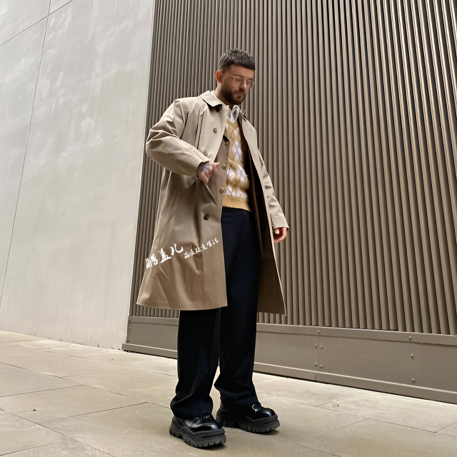 二件套！可脱卸马甲！高端秋季男女情侣中长系带时尚休闲外套风衣