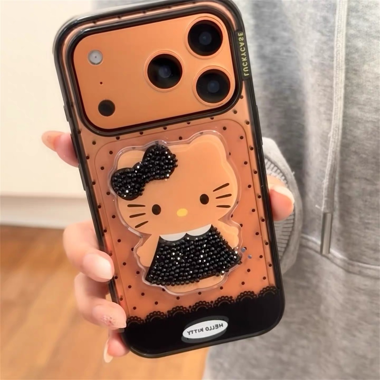 韩系波点立体闪钻KT猫适用苹果17promax可爱iPhone17pro手机壳16