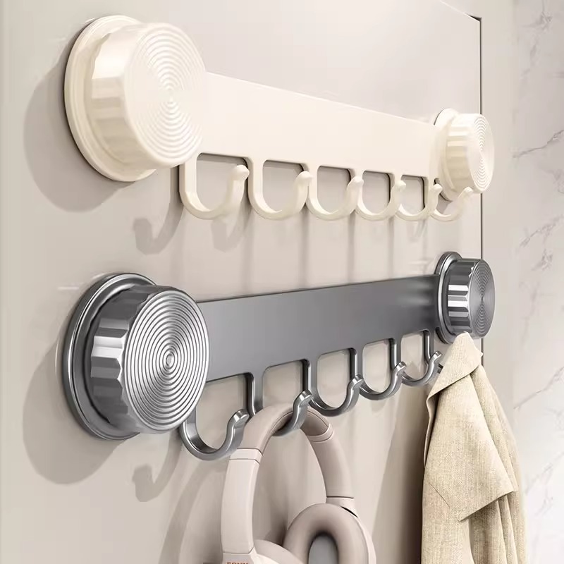 优勤吸盘门后挂钩免打孔粘胶强力浴室排钩置物架入户门收纳挂衣架