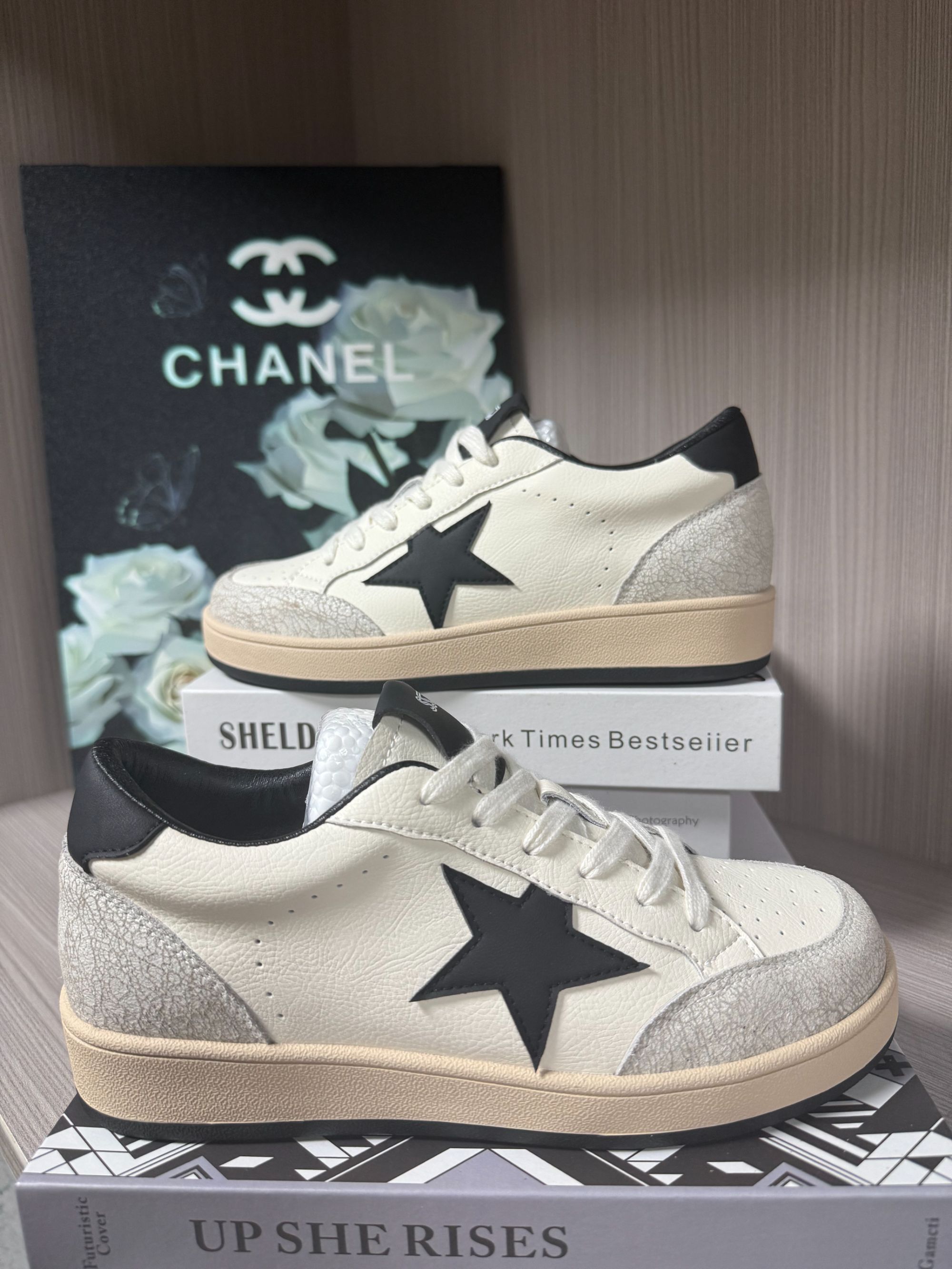 （鞋跟4MC）星星鞋秋季休闲板鞋百搭内增高女鞋