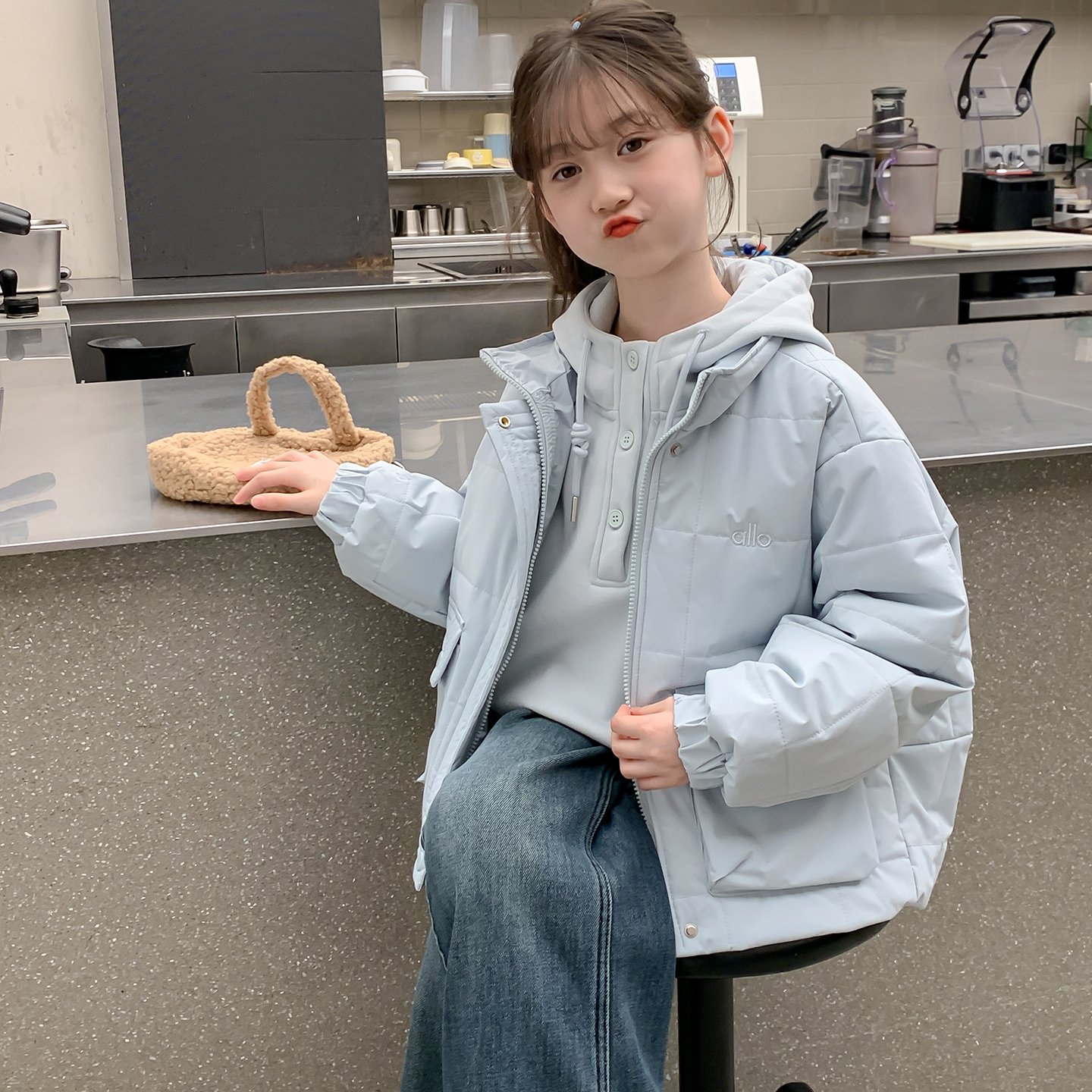 女童外套秋冬装加绒加厚2025新款儿童冬装卫衣套装女孩衣服两件套