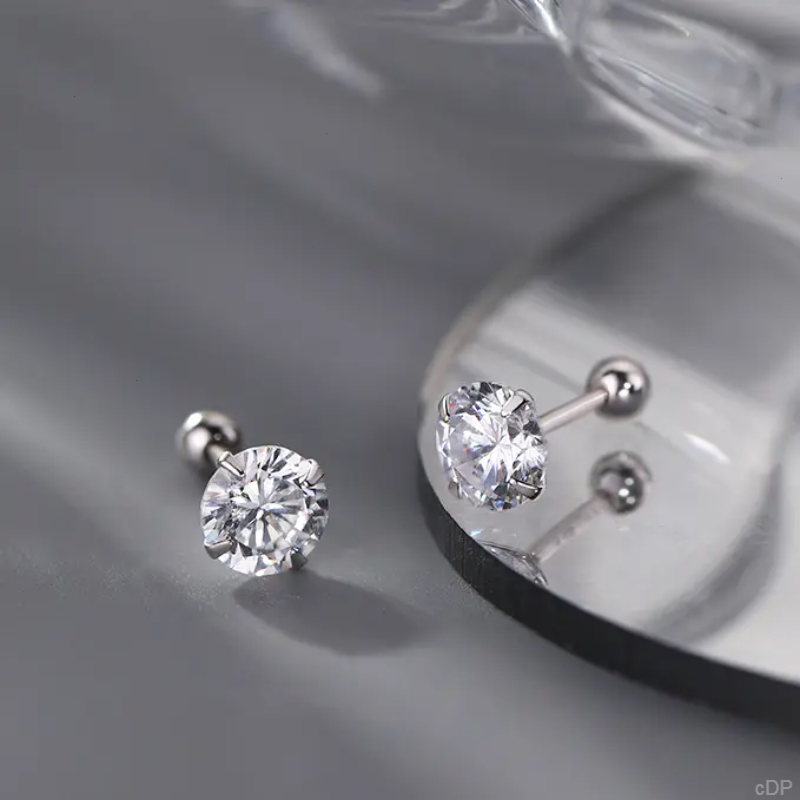 s999银针锆石耳蜗耳骨钉女迷你小巧高级感气质养耳洞睡觉免摘耳钉