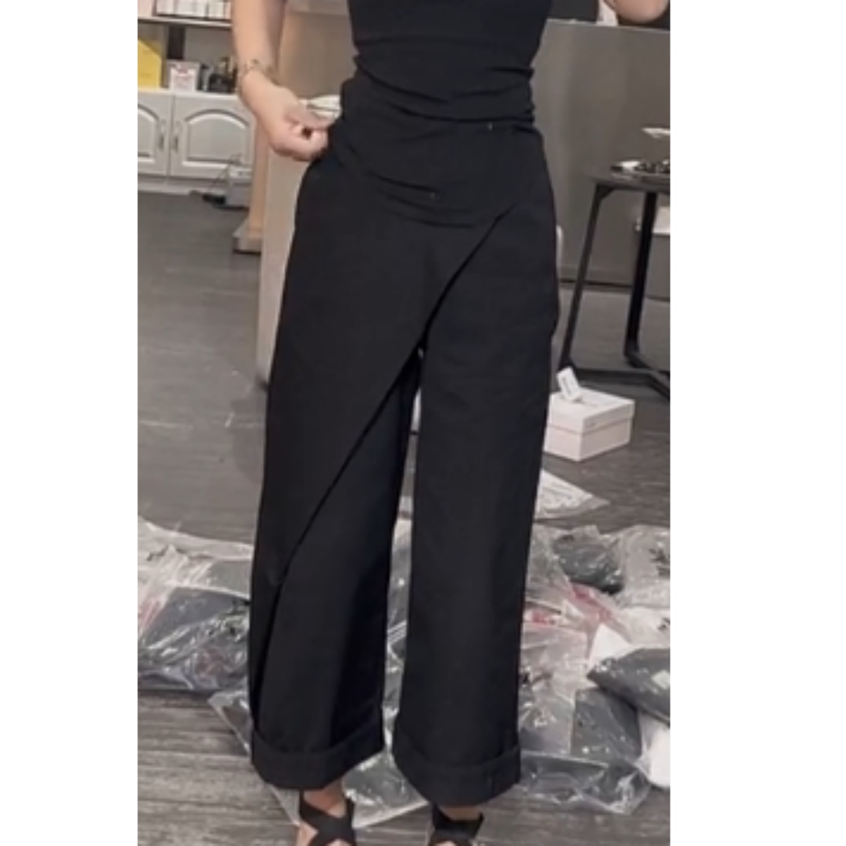 2025夏季新款高腰显瘦大码阔腿显瘦百搭休闲裤