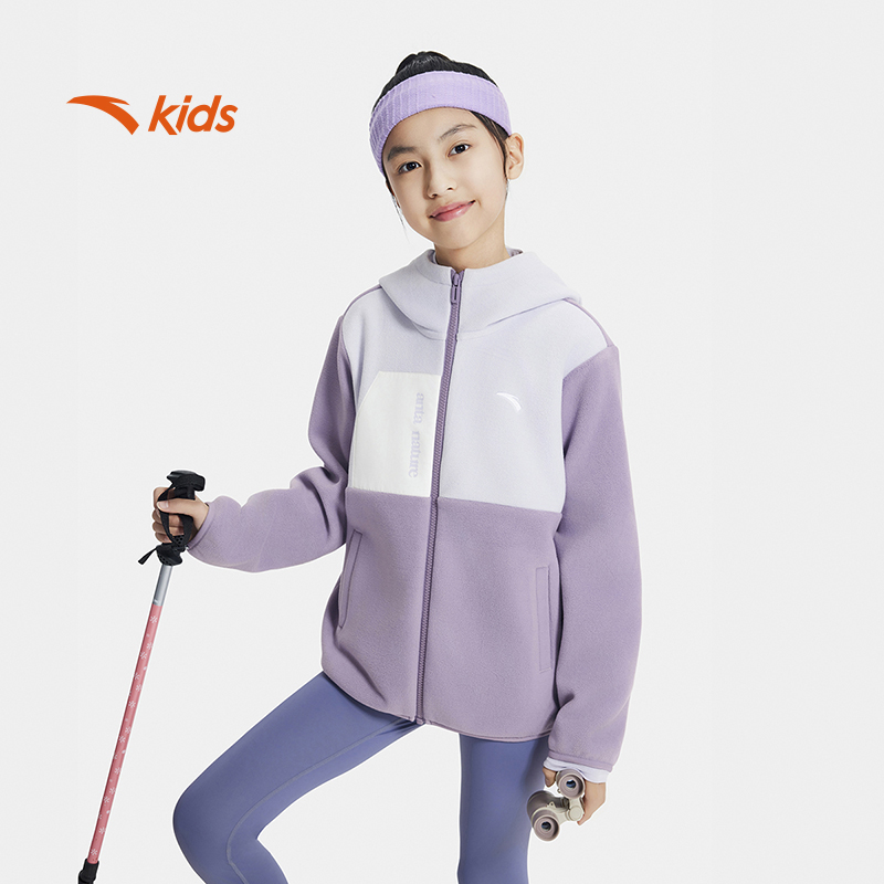 防风外套安踏儿童开学季秋季休闲保暖流光风外套户外上衣男女童