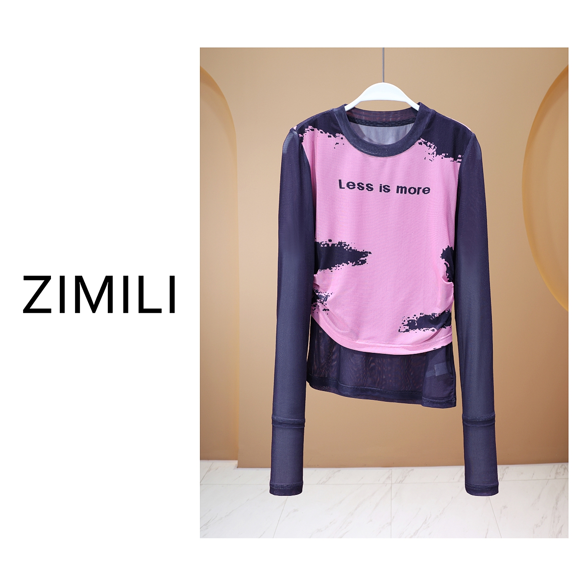 【亮哥欧货女装】20226元旦定制网纱《秀场款》高弹显瘦网纱上衣6813