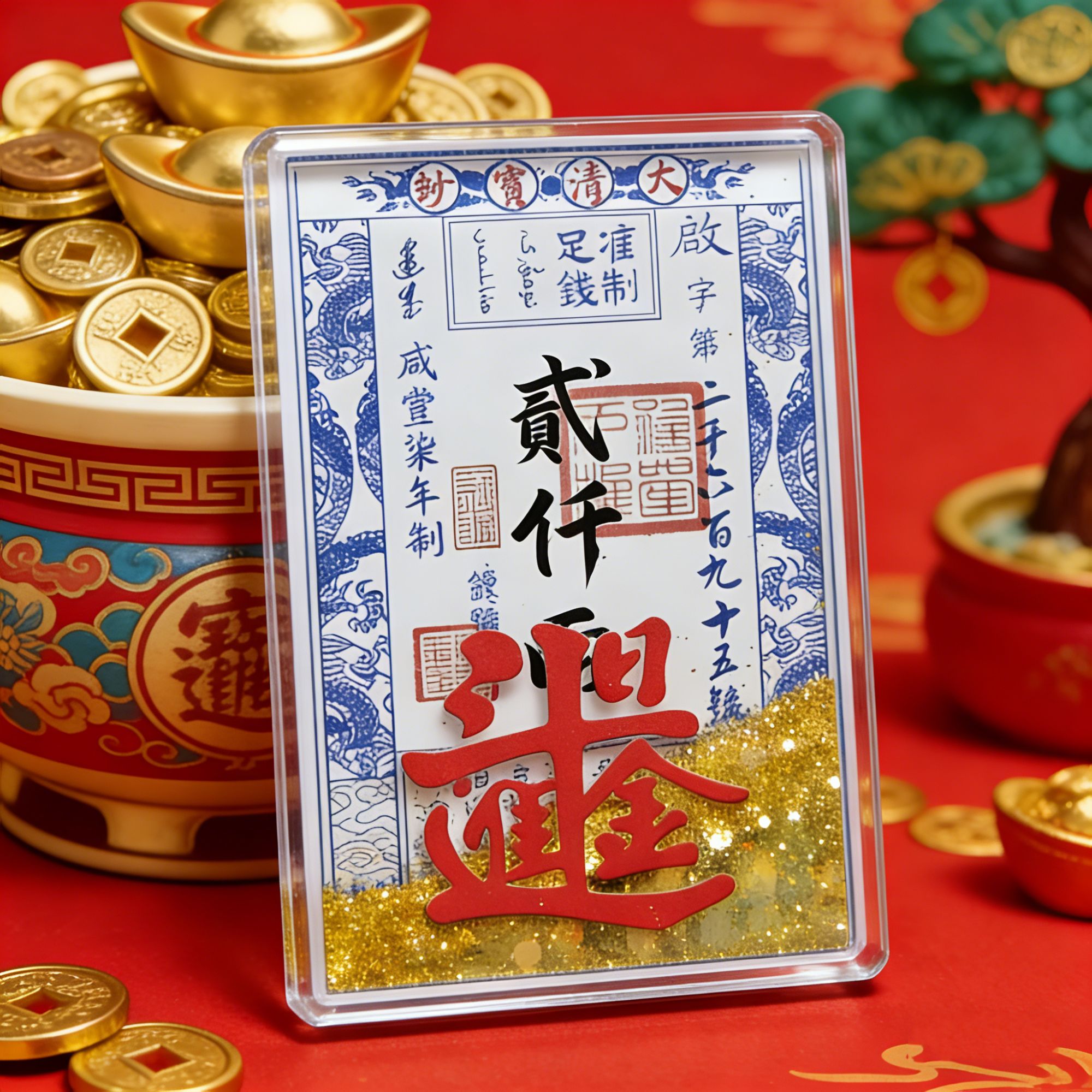 【秦师推荐新年礼物】钱母宝钞亚克力流沙日进斗金财库文创冰箱贴
