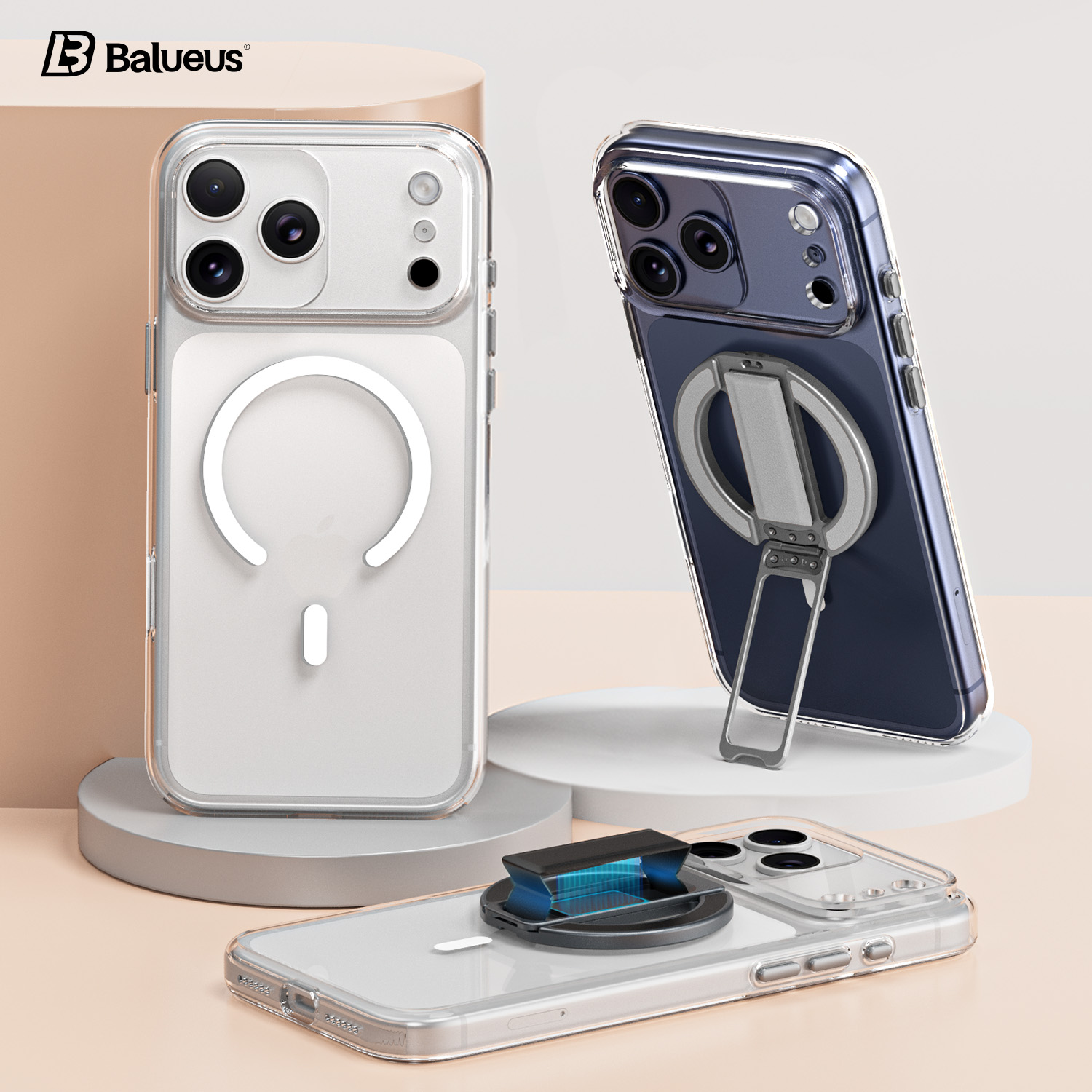 适用苹果17ProMax手机壳iPhone17Pro透明保护套17磁吸腕带支架Air