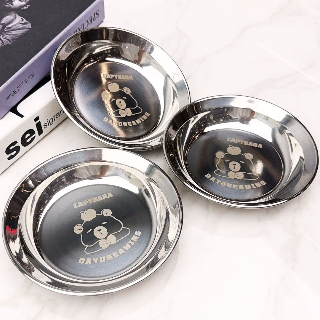 【到手3个】厚实不锈钢餐盘卡通饭盘菜盘子餐用托盘备菜盘16.5cm