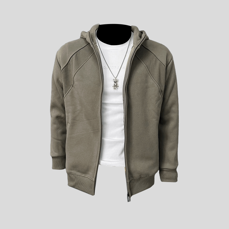 ohmmayby潮牌秋冬宽松加绒加厚卫衣开衫外套休闲运动外套立领拉链