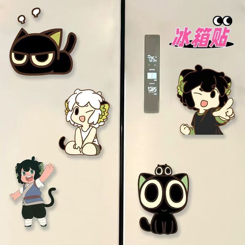 罗小黑战记2周边磁吸冰箱贴可爱卡通冰箱装饰粉丝应援物料礼物