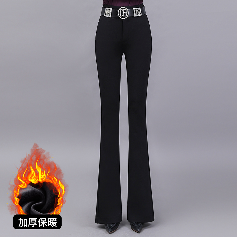 高档加绒保暖喇叭裤上档次女款外穿冬季2025新款高腰修身显腿长裤