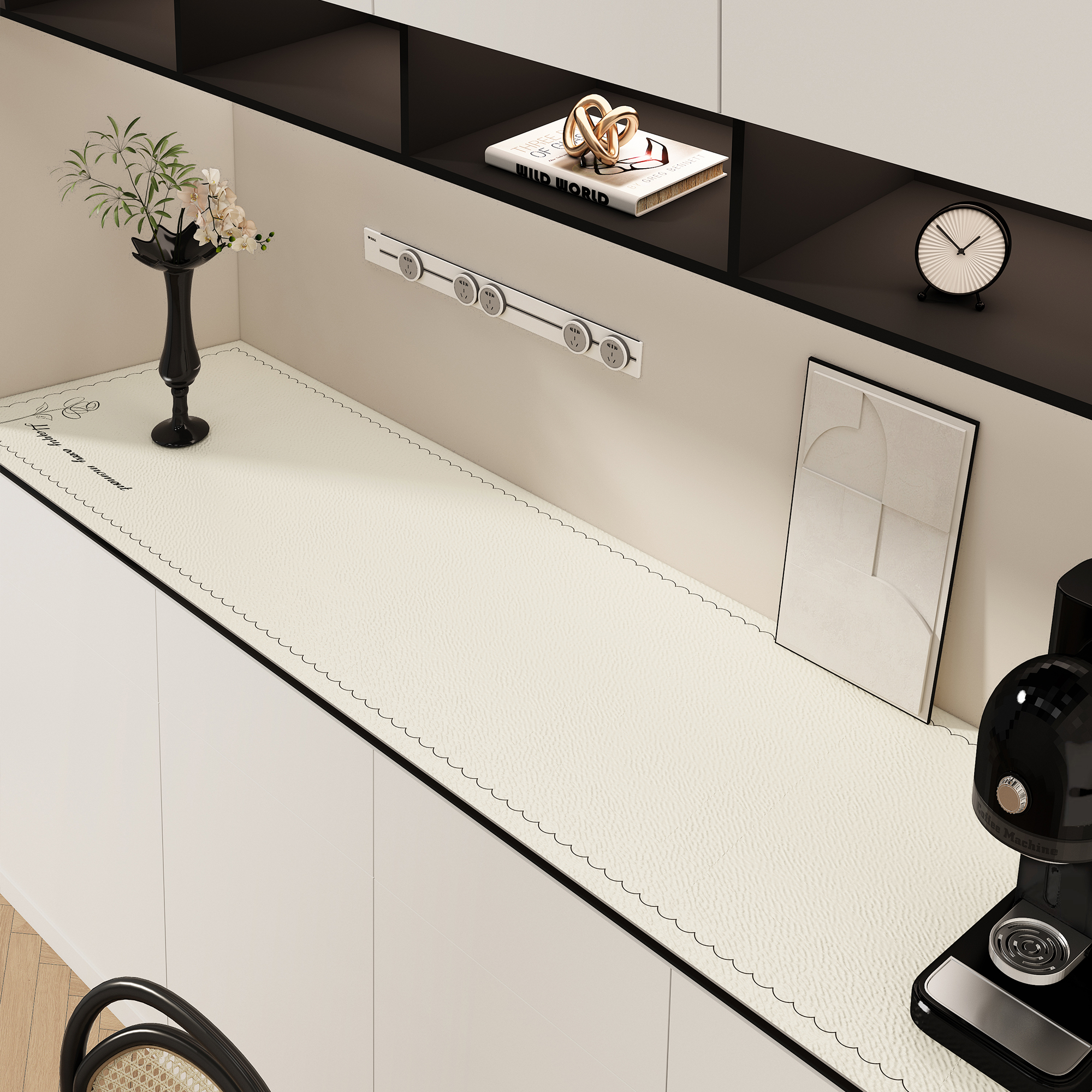 简约餐边柜电视柜桌面垫防水防脏鞋柜台面保护垫轻奢高级感皮革垫