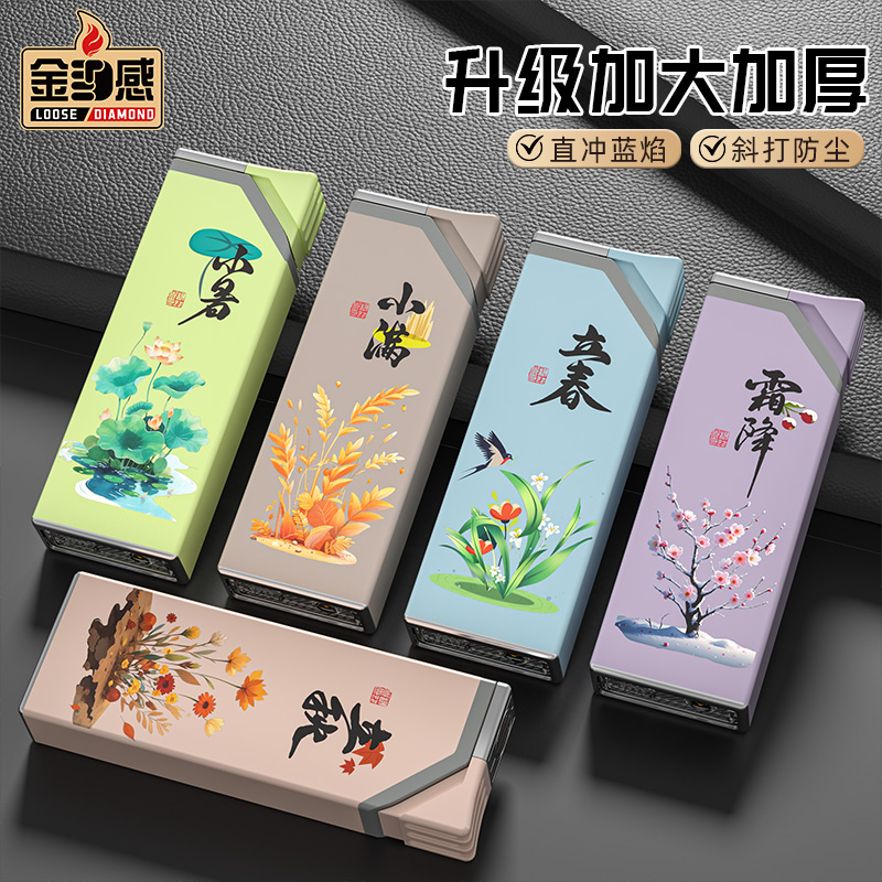 国潮蓝焰直冲加厚防爆适合当礼品爆款老公礼物仪式感点火个性火机