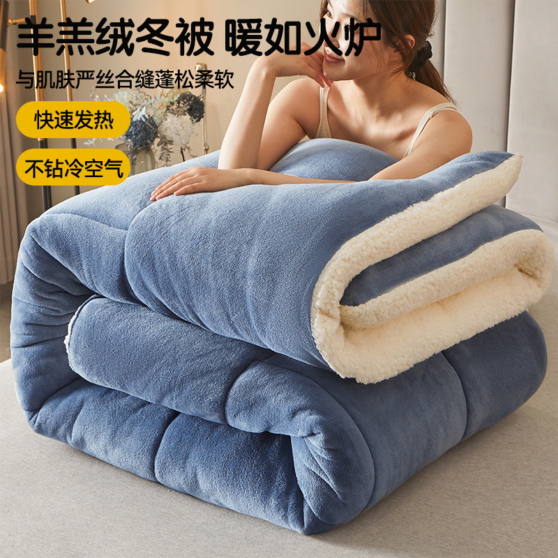 牛奶绒被子冬季被芯加厚保暖床品宿舍单人学生羊羔绒冬被2025新款