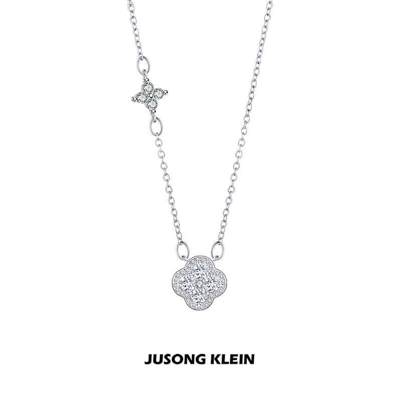 Jusong klein 钛钢项链 四叶草项女甜美个性气质简约设计感锁骨链
