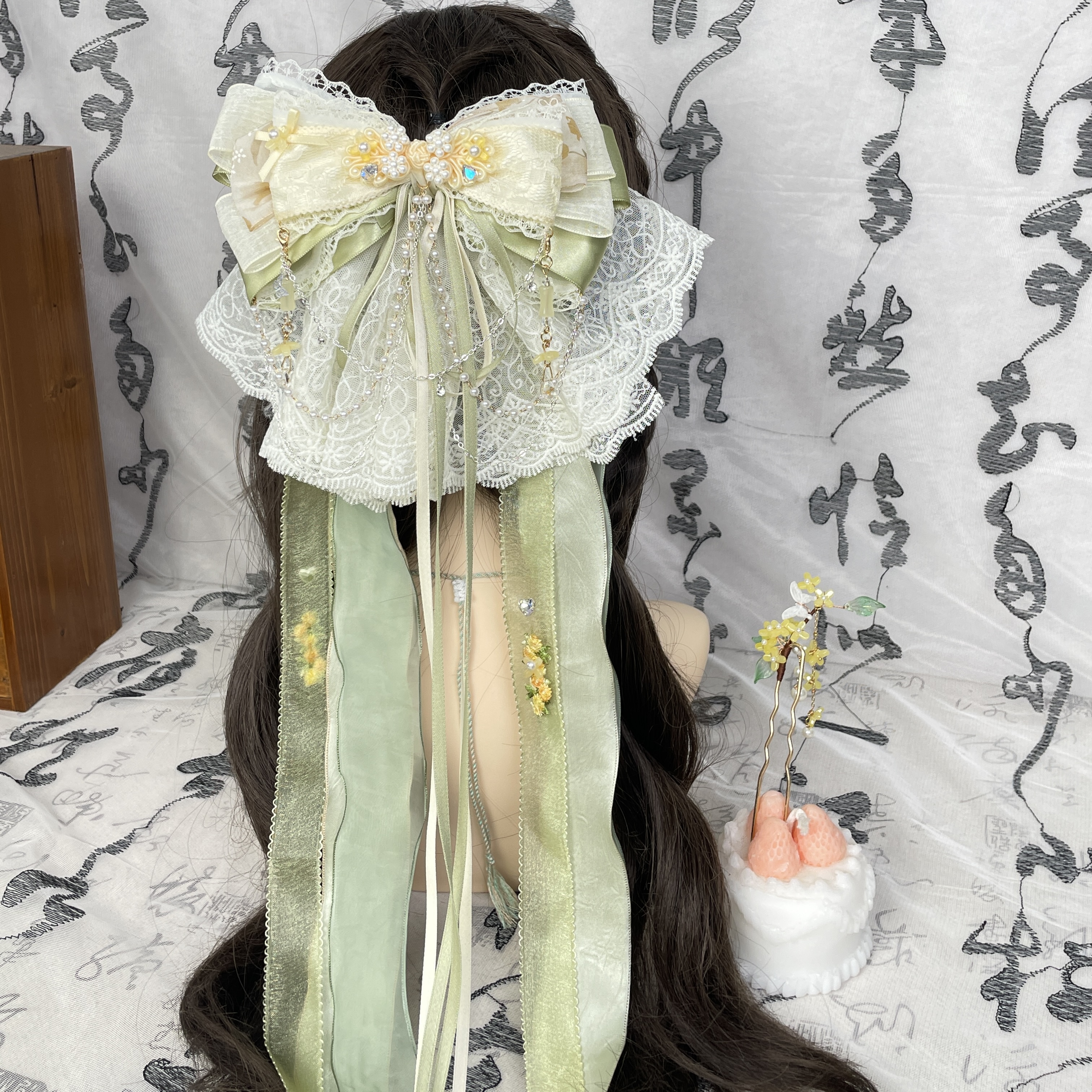 【桂花龙井】国风发夹多层次蝴蝶结发饰头饰小清新弹簧夹