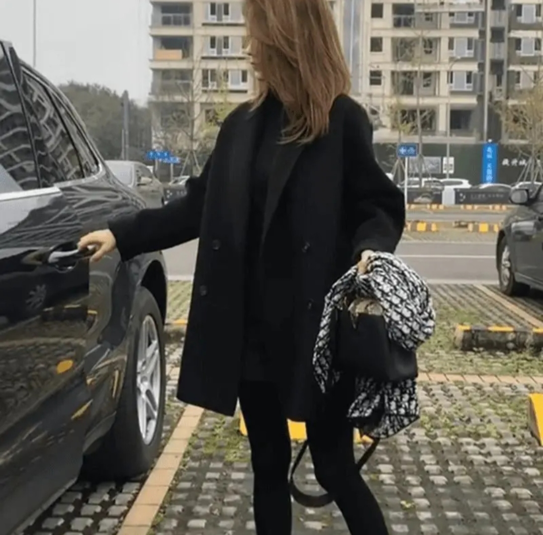 秋冬女中长款双面毛呢外套显瘦百搭高级感时尚休闲风
