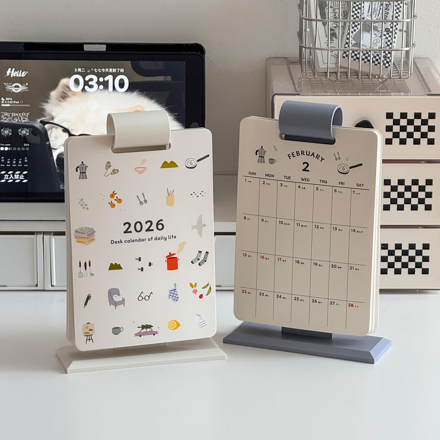 2026年小清新台历桌面日历活动记事本月历创意桌面摆件计划表XF