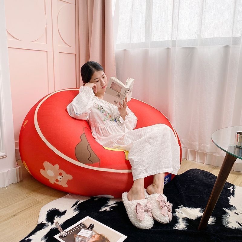 懒人沙发卡通豆袋颗粒填充榻榻米可躺可卧圆球形卧室女生懒人椅