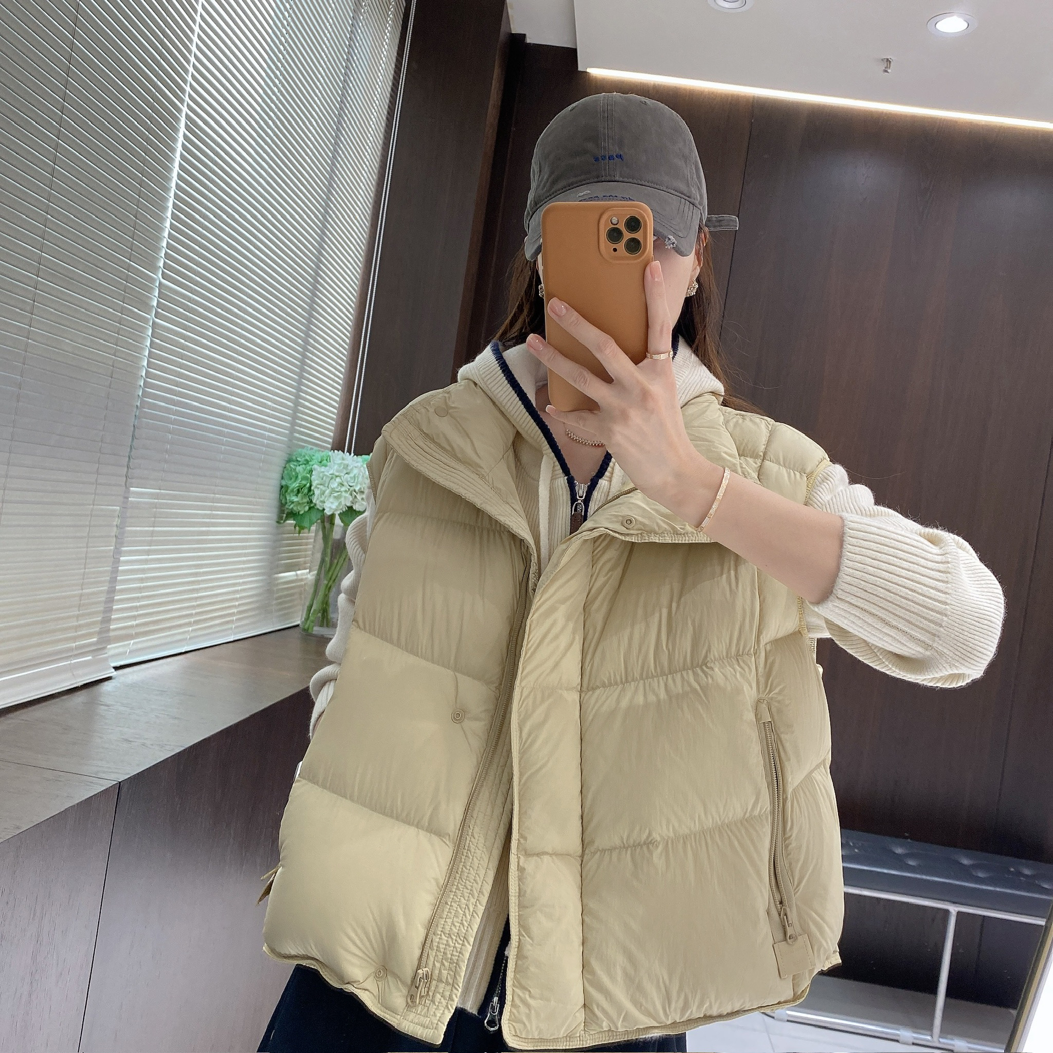 IMFLY金小金自制女装 鸭绒马甲DYW9879秋冬韩系立领羽绒服背心