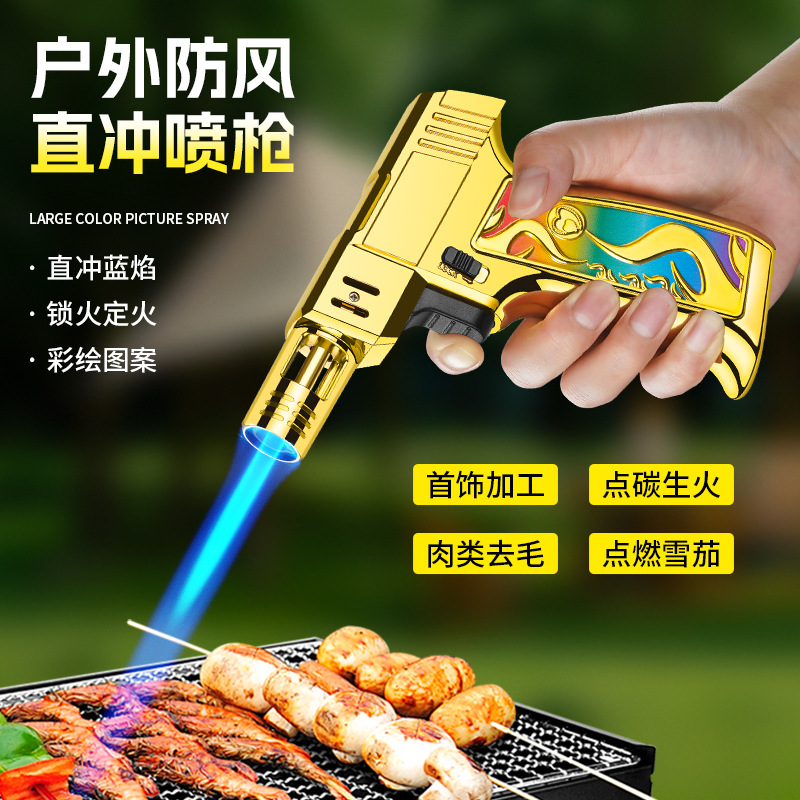 FQ913新款打火机大火力喷枪可定火多用途高温焊枪充气打火机批发