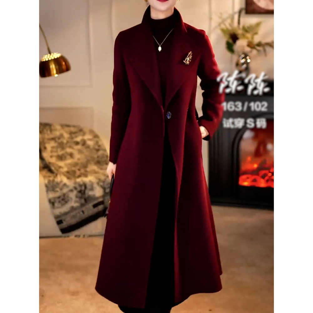 高级感贵夫人气质双面毛呢外套2026冬季新款轻奢时尚百搭长款大衣